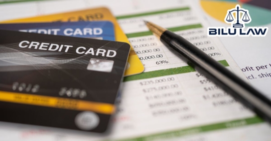 Credit cards on top of financial statements